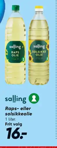 Bilka Raps- eller solsikkeolie tilbud
