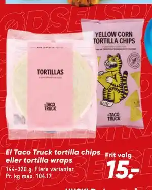 Bilka El Taco Truck tortilla chips eller tortilla wraps tilbud