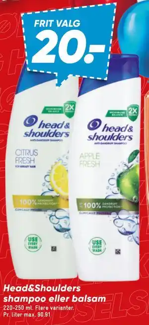 Bilka Head&Shoulders shampoo eller balsam tilbud