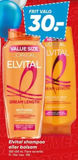 Bilka Elvital shampoo eller balsam tilbud