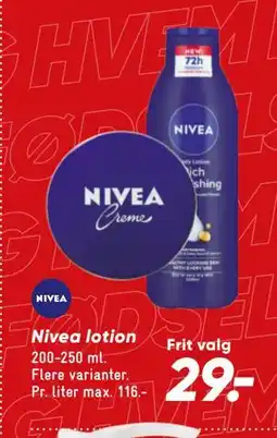 Bilka Nivea lotion tilbud