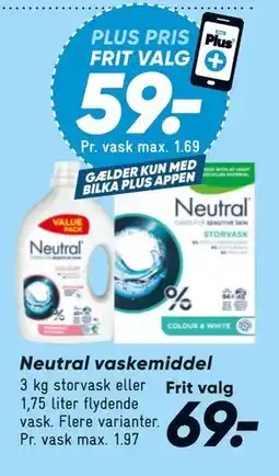 Bilka Neutral vaskemiddel tilbud