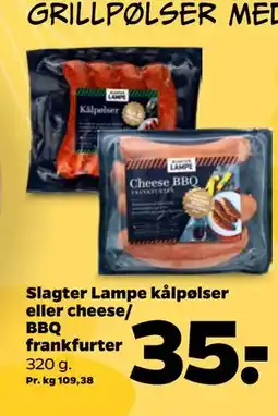 Netto Slagter Lampe kålpølser eller cheese/ BBQ frankfurter tilbud