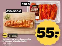 Netto Velsmag marinerede spareribs af kamben eller rib steaks tilbud