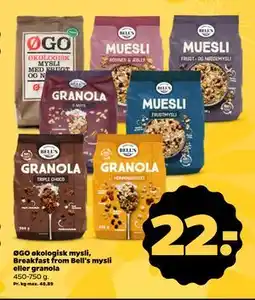 Netto ØGO økologisk mysli, Breakfast from Bell's mysli eller granola tilbud
