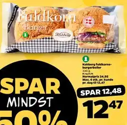 Netto Kohberg fuldkornsburgerboller tilbud
