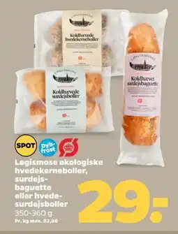 Netto Løgismose økologiske hvedekerneboller, surdejsbaguette eller hvedesurdejsboller tilbud
