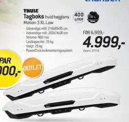 Thansen Thule Tagboks Motion 3 XL Low tilbud