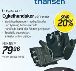 Thansen Cykelhandsker tilbud