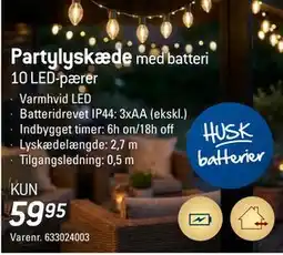 Thansen Partylyskæde med batteri tilbud