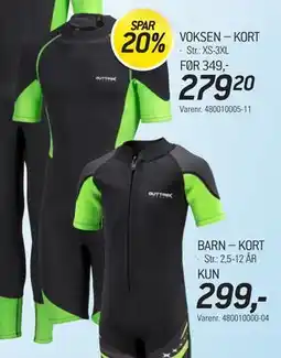 Thansen Neoprendragter VOKSEN – KORT tilbud
