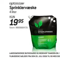 Thansen Sprinklervæske tilbud