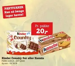 Poetzsch Padborg Kinder Country 9er eller Hanuta tilbud