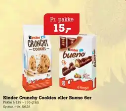 Poetzsch Padborg Kinder Crunchy Cookies eller Bueno 6er tilbud