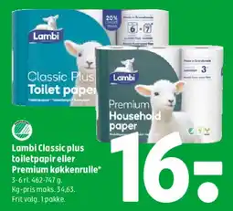 Coop 365 Lambi Classic plus toiletpapir / Premium køkkenrulle tilbud