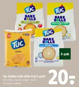 Coop 365 TUC bake rolls eller trio 3-pak tilbud