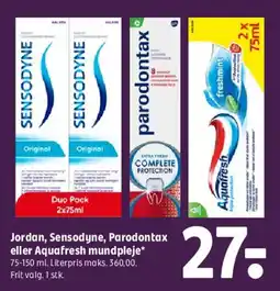 Coop 365 Jordan, Sensodyne, Parodontax eller Aquafresh mundpleje tilbud
