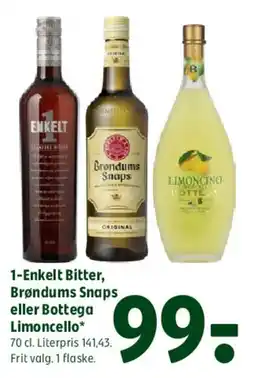 Coop 365 Enkelt Bitter / Brøndums Snaps / Bottega Limoncello tilbud