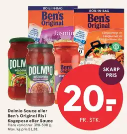SPAR Dolmio Sauce eller Ben's Original Ris tilbud