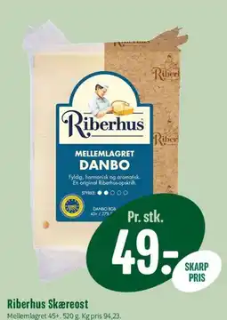 Min Købmand Riberhus Skæreost (Mellemlagret Danbo) tilbud