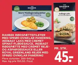 MENY Rahbek rødspættefileter / indbagt laks tilbud