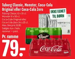 Min Købmand Tuborg Classic, Monster eller Coca-Cola (Original/Zero) tilbud
