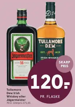 SPAR Tullamore Dew Irish Whiskey eller Jägermeister tilbud