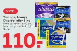 SPAR Tampax / Always Discreet eller Bind tilbud