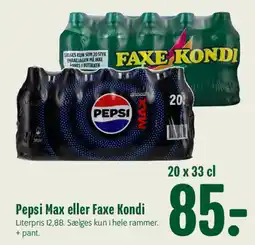 Min Købmand Pepsi Max eller Faxe Kondi (pakke) tilbud