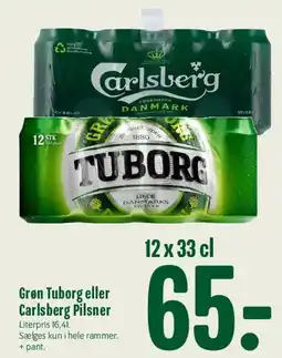 Min Købmand Grøn Tuborg eller Carlsberg Pilsner (12 x 33 cl) tilbud