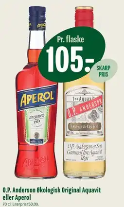 Min Købmand O.P. Anderson Økologisk Original Aquavit eller Aperol tilbud