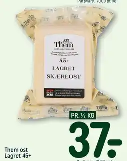 REMA 1000 Them ost Lagret skæreost 45+ tilbud