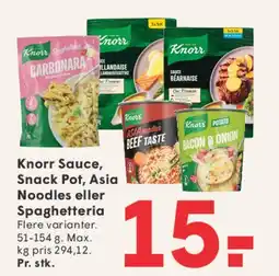 SPAR Knorr Sauce, Snack Pot, Asia Noodles eller Spaghetteria tilbud