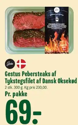 Min Købmand Gestus Pebersteaks af Tykstegsfilet af Dansk Oksekød tilbud