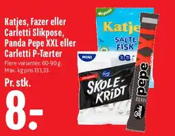 Min Købmand Katjes, Fazer eller Carletti slikpose / Panda Pepe XXL tilbud
