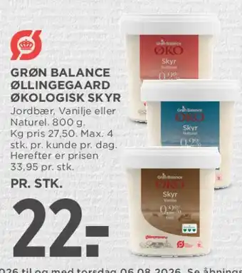 MENY Grøn Balance økologisk skyr tilbud