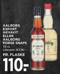 MENY Aalborg Export Akvavit eller Aalborg Porses Snaps tilbud