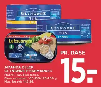 MENY Amanda eller Glyngøre fiskemarked tilbud