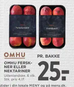 MENY OMHU ferskner eller nektariner tilbud