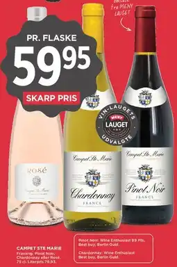 MENY Campet Ste Marie (Chardonnay, Pinot Noir, Rosé) tilbud