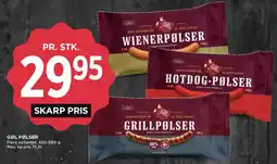 MENY Gøl pølser (Wienerpølser, Hotdog-pølser, Grillpølser) tilbud