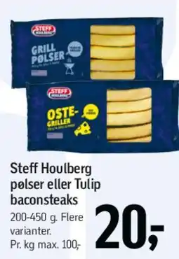 Føtex Steff Houlberg pølser / Tulip baconstykker tilbud