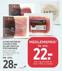 MENY Sydeuropæisk charcuteri eller Gestus pizzabunde tilbud
