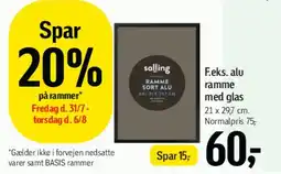 Føtex Alu ramme med glas tilbud