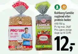 Føtex Kohberg familie rugbrød eller protein boller tilbud