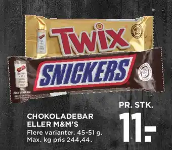 MENY Chokoladebar eller M&M's tilbud