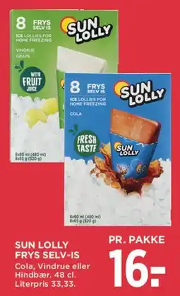 MENY Sun Lolly frys selv-is tilbud