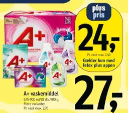 Føtex A+ vaskemiddel tilbud