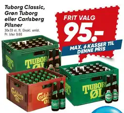 Bilka Tuborg Classic, Grøn Tuborg eller Carlsberg Pilsner - kasse tilbud