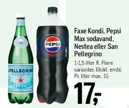 Føtex Faxe Kondi, Pepsi Max sodavand, Nestea eller San Pellegrino tilbud